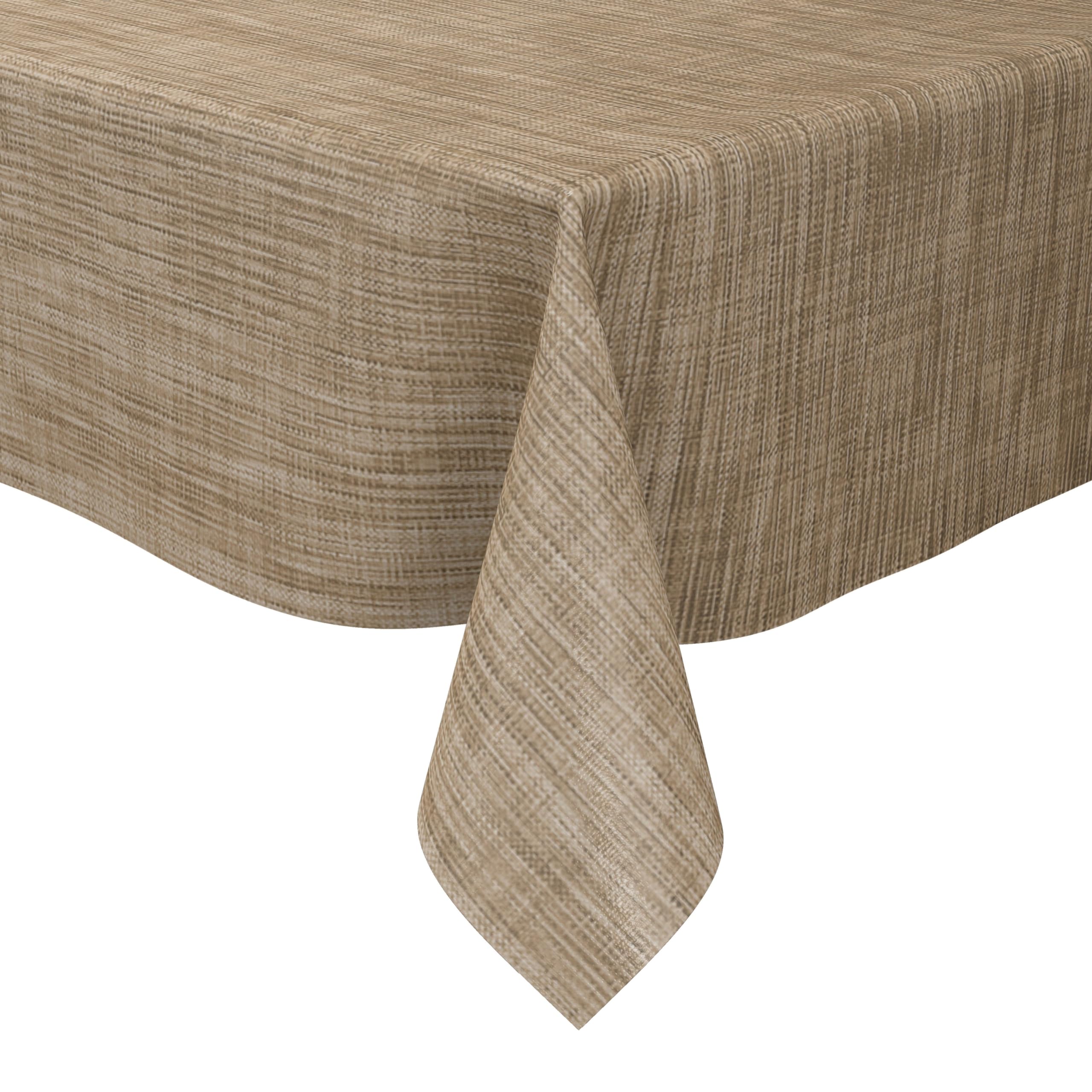 KEVKUS Wachstuch Tischdecke 160 cm Breite Übergröße B1778-01 beige Leinenoptik - Größe und Form frei wählbar + knickfreier Versand + gerollt auf Papphülse