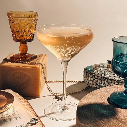 Miniatura 21 de MORA PURE - Juego de 4 vasos de margarita modernos de 12 onzas para Martini, Daiquiri congelado, fiestas tropicales de verano, vasos clásicos