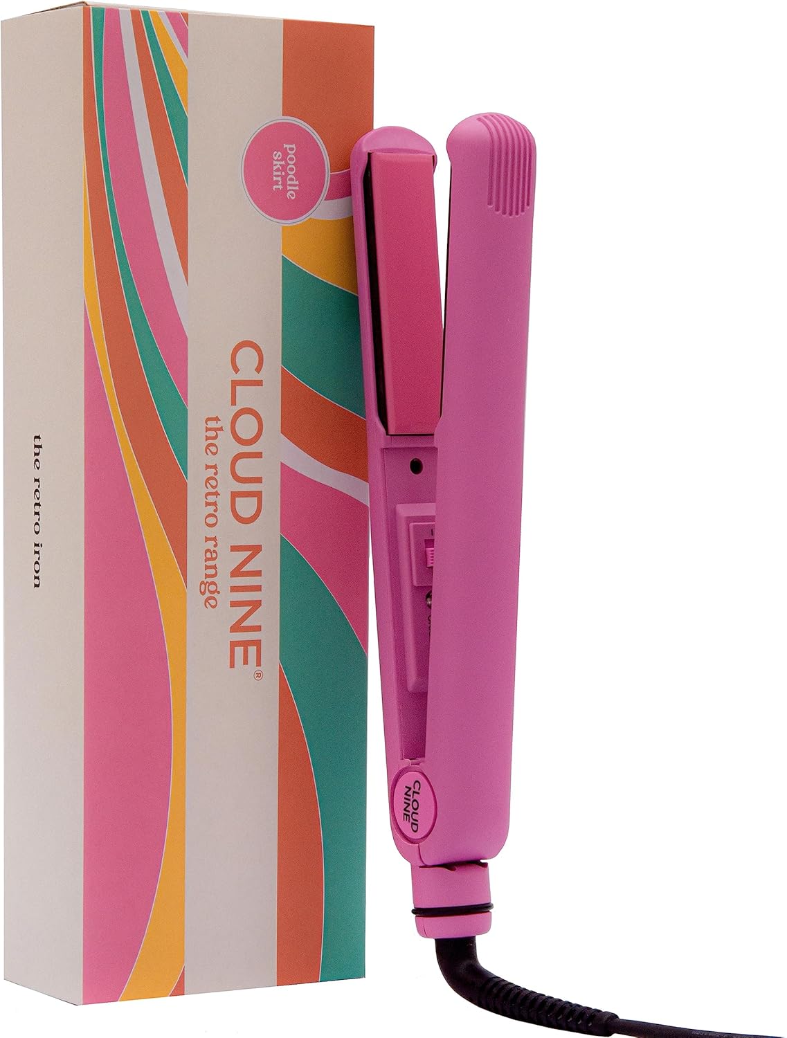 CLOUD NINE Hair Straightener Retro Range Pink Styling Tool Quick Heat Ceramic Plates Ideal