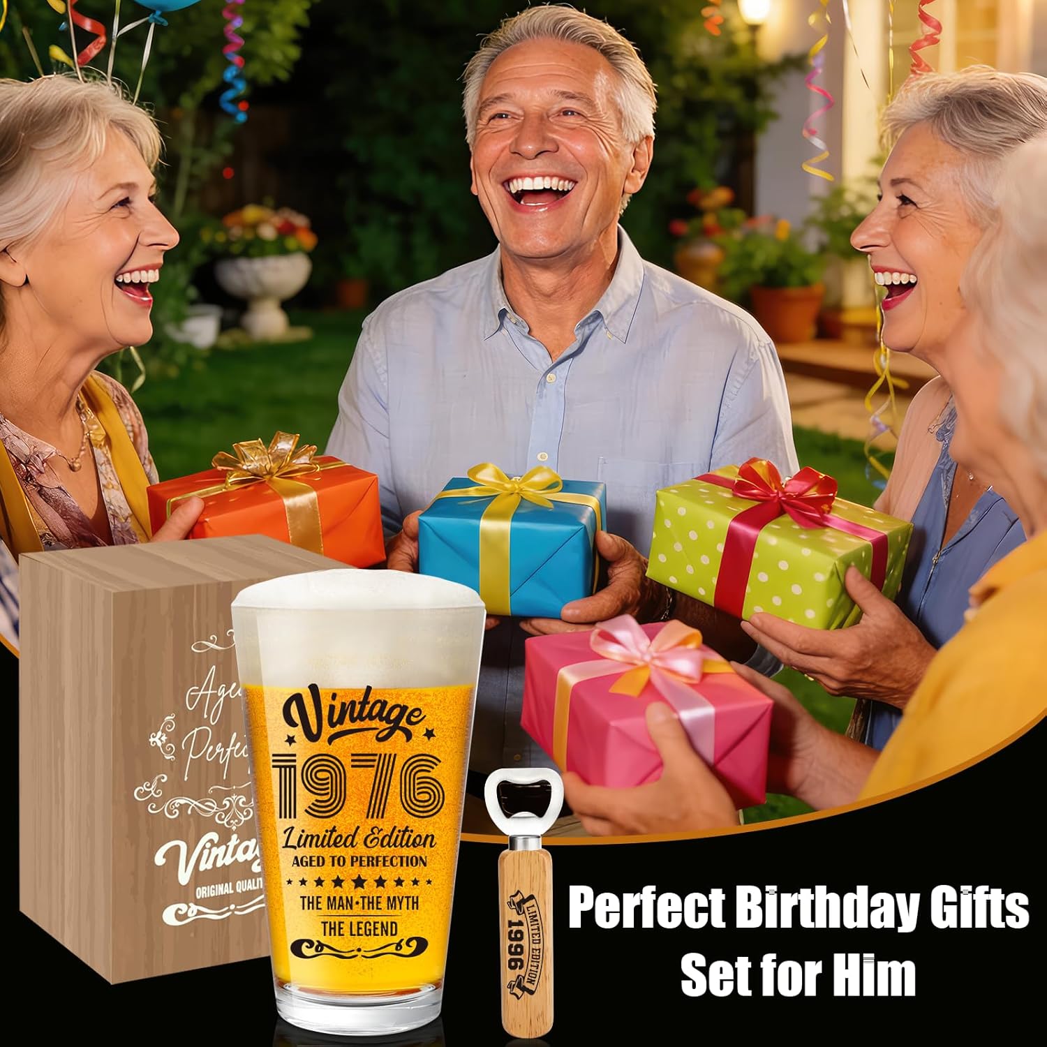 50th Birthday Gifts For Men, Vintage 1976 Beer Glass 50 Year Old Birthday for Him, 50th Birthday Decorations for Man Over 50, Cool 50 Birthday Gift Ideas for Men Turning 50 - Image 6