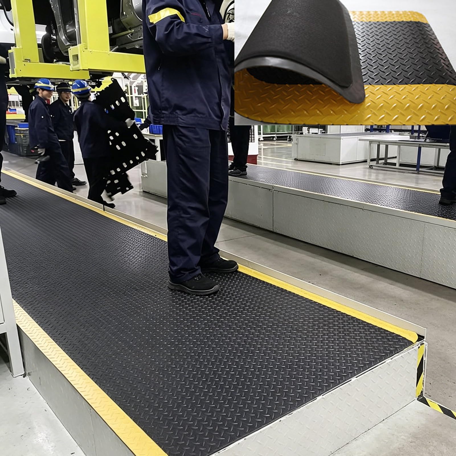 Suelo Garaje Alfombra Ergonómica Antifatiga para Trabajo de Pie, Alfombrilla Acolchada Antideslizante de 20 mm de Grosor, Alfombra Antiestática para Taller | 80x200cm(31.5x78.7in)