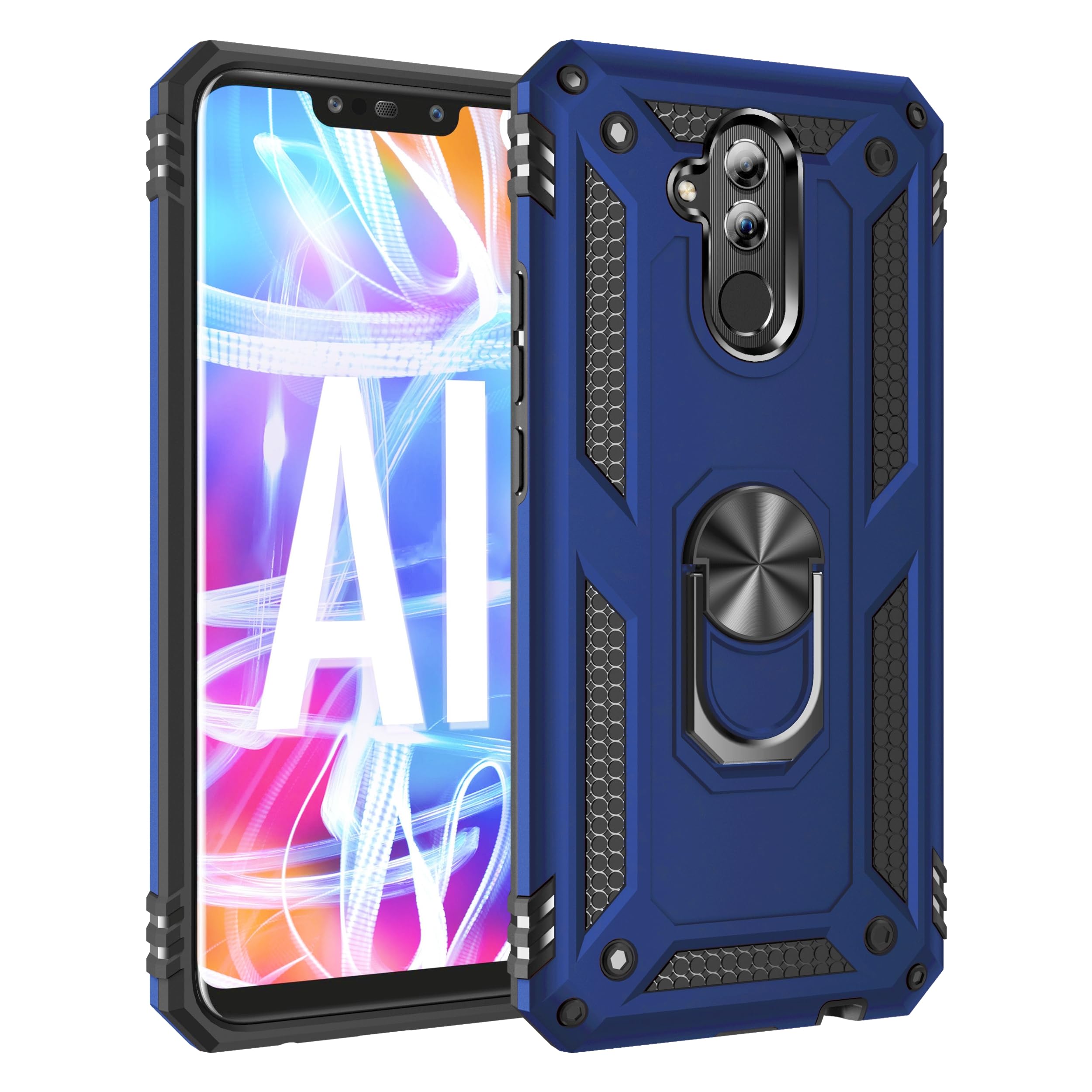 SORAKA Cover Trasparente per Honor View 20 con Supporto anello,Cover Acrilico trasparente Custodia Honor View 20 con piastra metallica per Supporto Auto Smartphone Magnetico