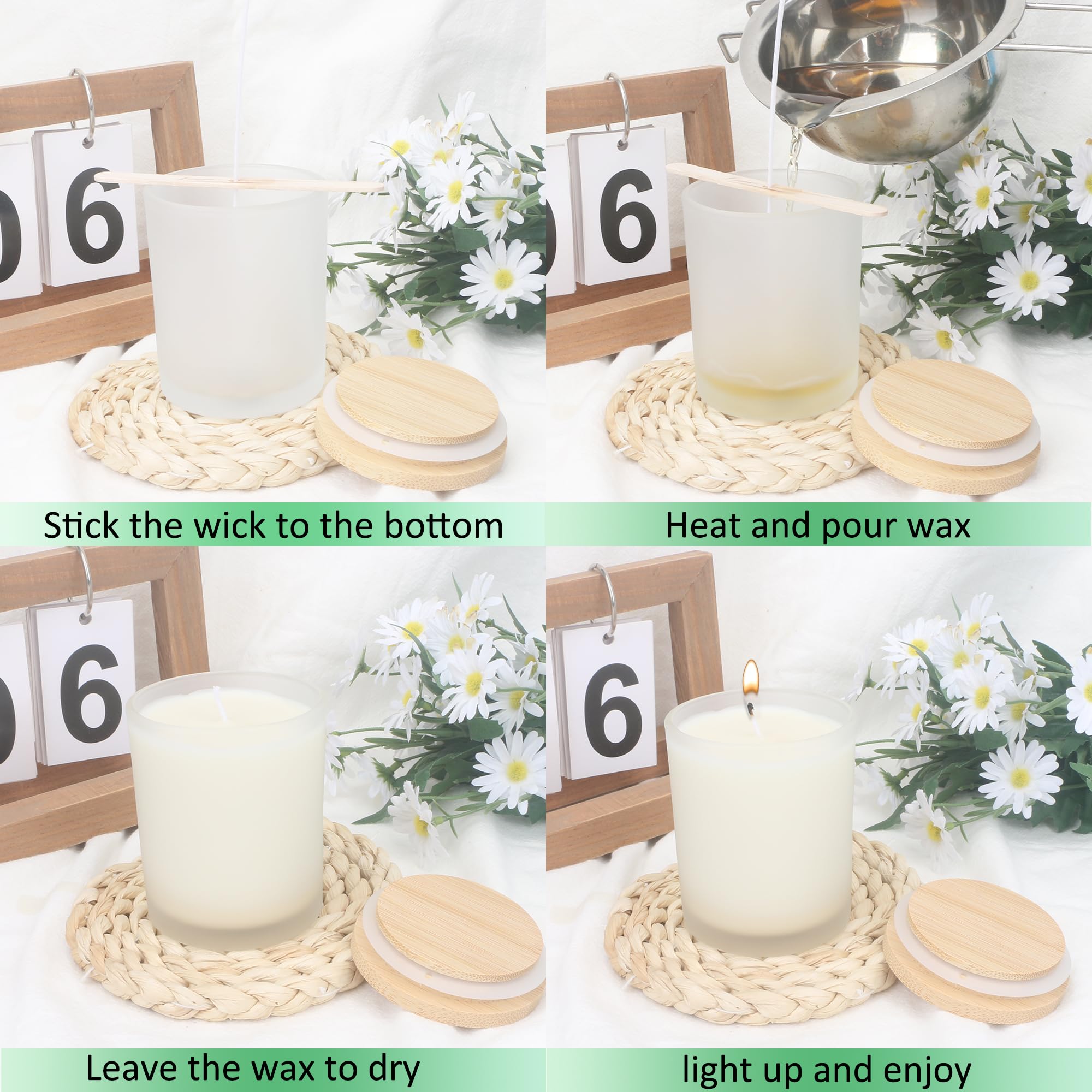 Kerzen Gläser Leer Zum Gießen MILIVIXAY Klar Glas-Kerzengläser Mit Deckel  Und Kerzenherstellungs-Kits – Große Breite Öffnung, Kleine Leere Gläser Für  Die Herstellung Von Kerzen Seife Selber Machen, image size:2000x2000