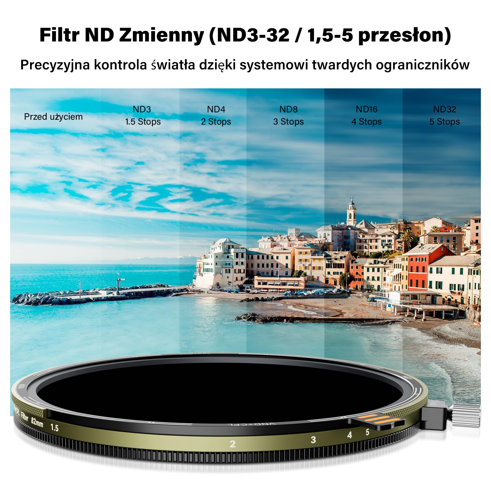 H&Y Nova Filtr magnetyczny ND3-32 o zmiennej gęstości z filtrem CPL 77 mm 2 w 1 (1,5-5 stopni) i filtrem polaryzacyjnym kołowym. Szkło optyczne HD German, wielowarstwowa powłoka nano, NVD-77