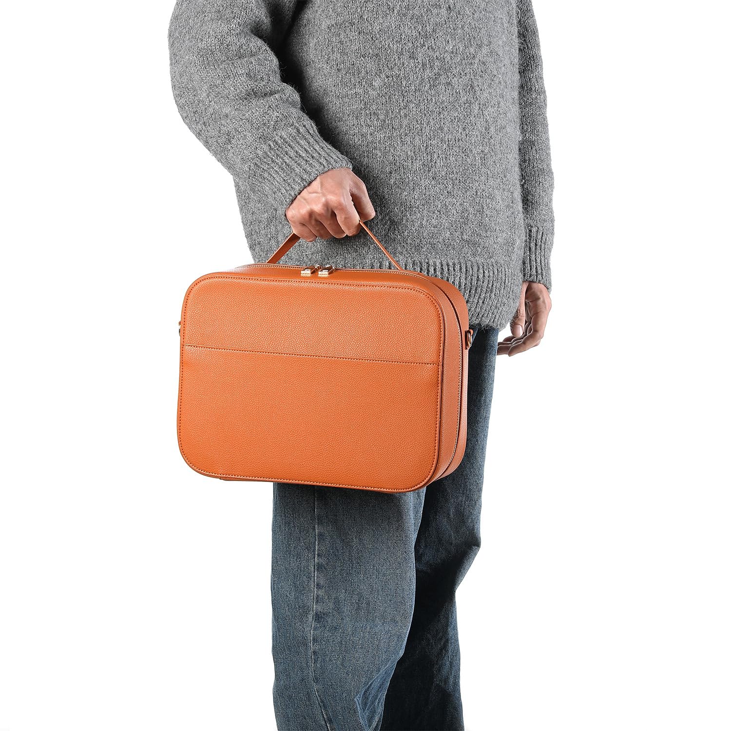 Borsa di stoccaggio per gli occhiali Vision Pro per la realtà virtuale, borsa antiurto per il trasporto a spalla, borsa da viaggio di grande spazio, custodia portatile per lo stoccaggio (Marrone)