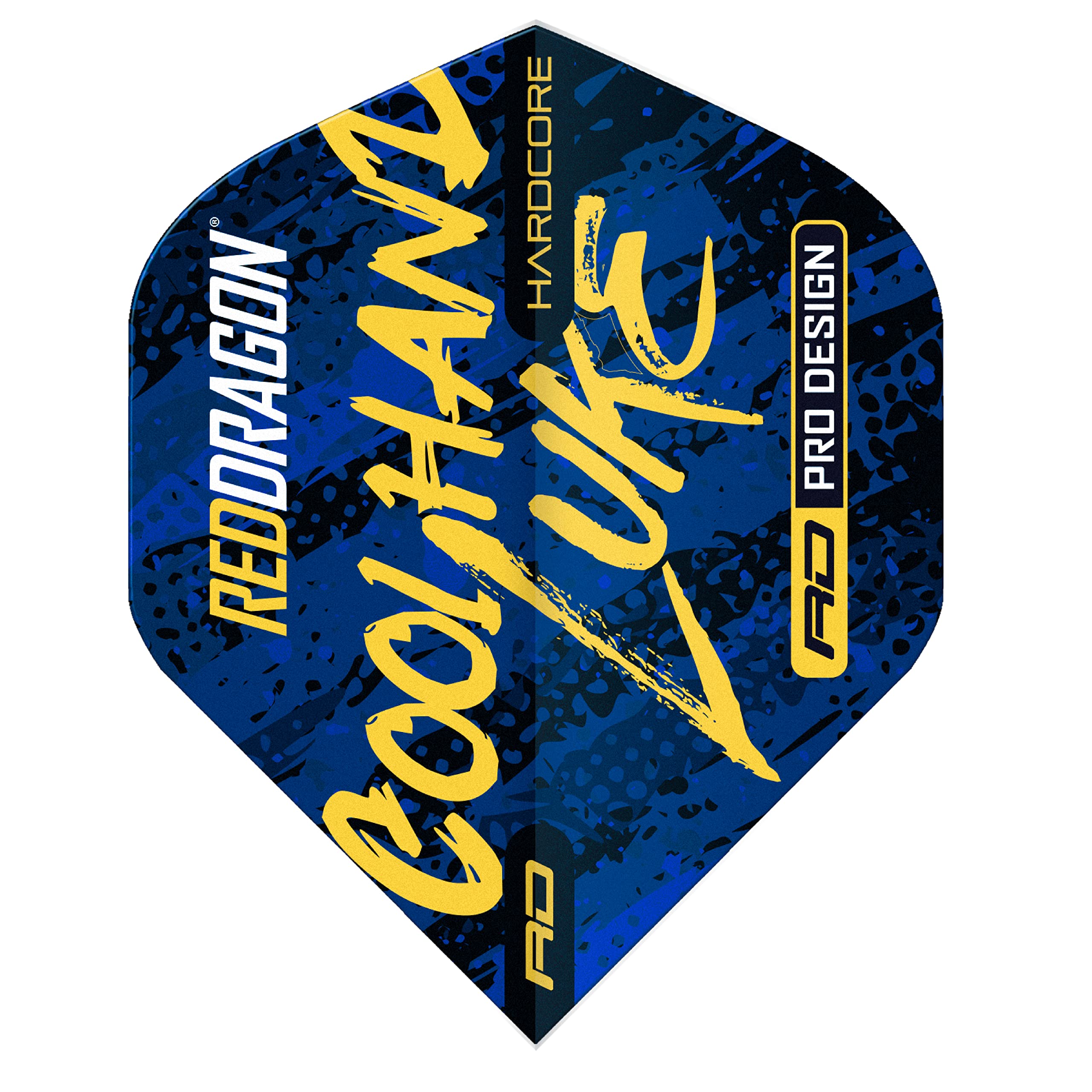 RED DRAGON Hardcore Luke Humphries Signature Blue Standard Dart Flights - 3 Sets Per Pack (9 Dart Flights in total)