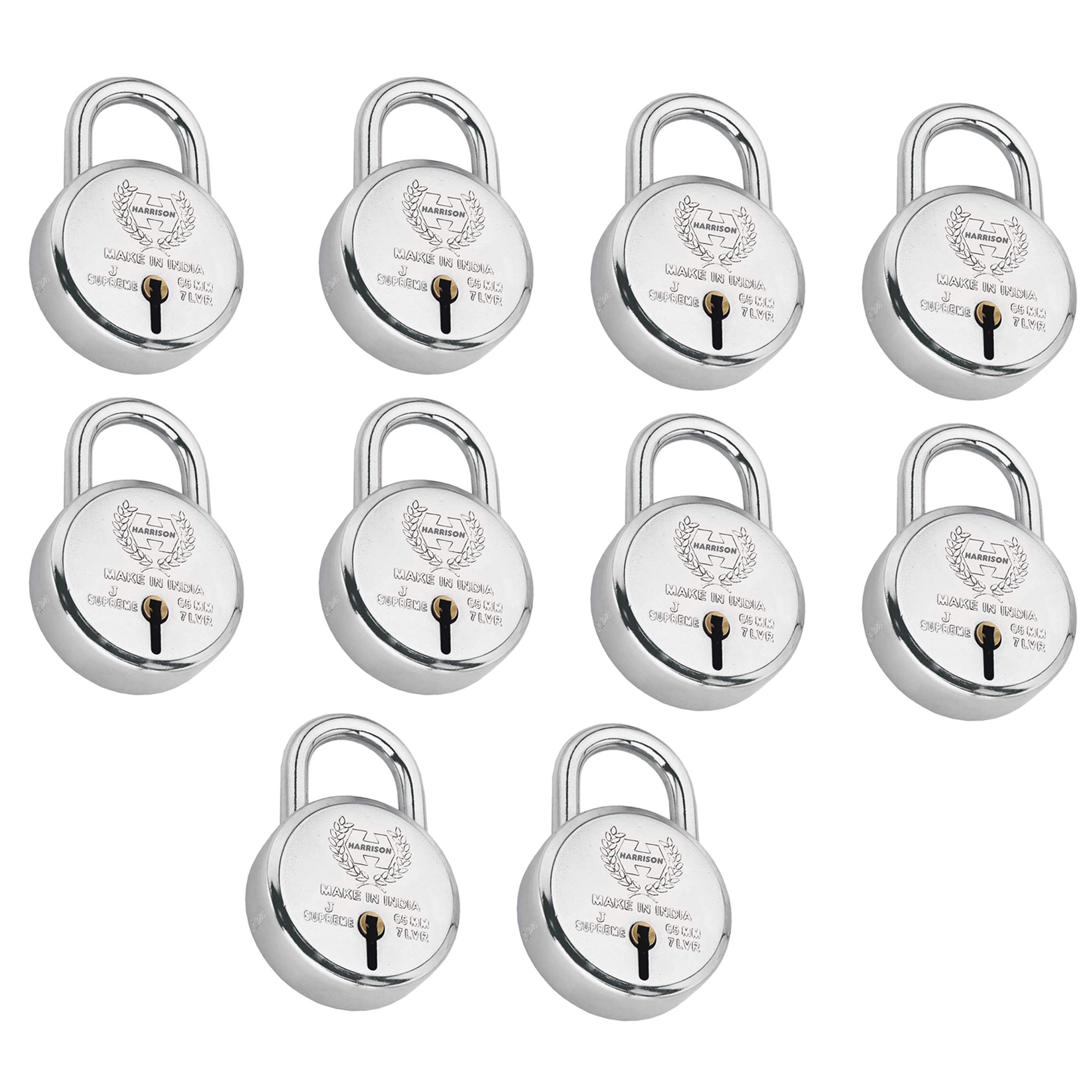 Harrision 0656 J Supreme Round 50mm BCP Padlock with 7 Lever (Pack of 2) | Padlock, Padlocks, Locks for Home, Locks for Main Door — Amazon image 4