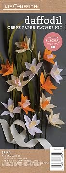 Lia Griffith Crepe Paper Flower Kit, Daffodil Flowers, Assorted Sizes, Assorted Colors, 18 Pieces