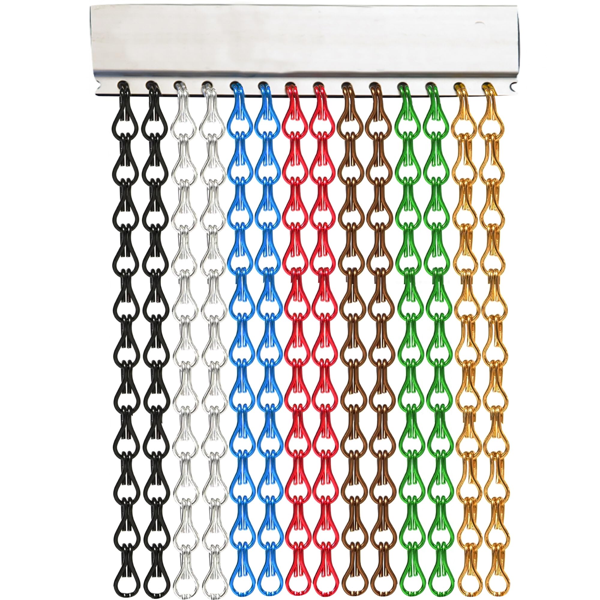Tenda Antimosche per Porta Finestra a Catena in Alluminio, Personalizzabile per Misura e Colori, Tenda per Mosche a catena da Esterno per Porte, Finestre, Balconi e Verande (ARGENTO, 80 X 200)