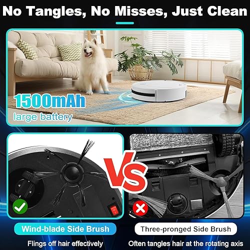 Miniatura 6 de Robot aspirador, robot aspirador, fregona avanzada para evitar obstáculos, aspiradora robótica, aspiradora robótica delgada, diseño ideal para pelo