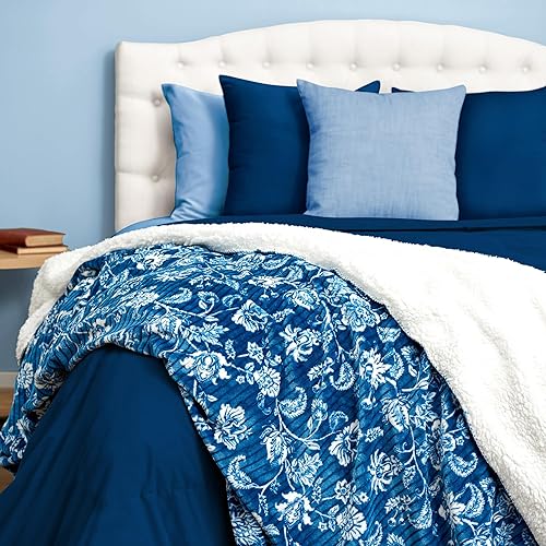 Miniatura 2 de Northwest Ashford Home - Manta acogedora de seda acanalada con Sherpa, Dharma, 60 x 80 pulgadas