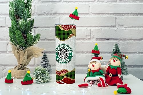 Miniatura 4 de Vaso delgado de Navidad de 20 onzas con popote de doble pared regalo de vacaciones de invierno The Grinch