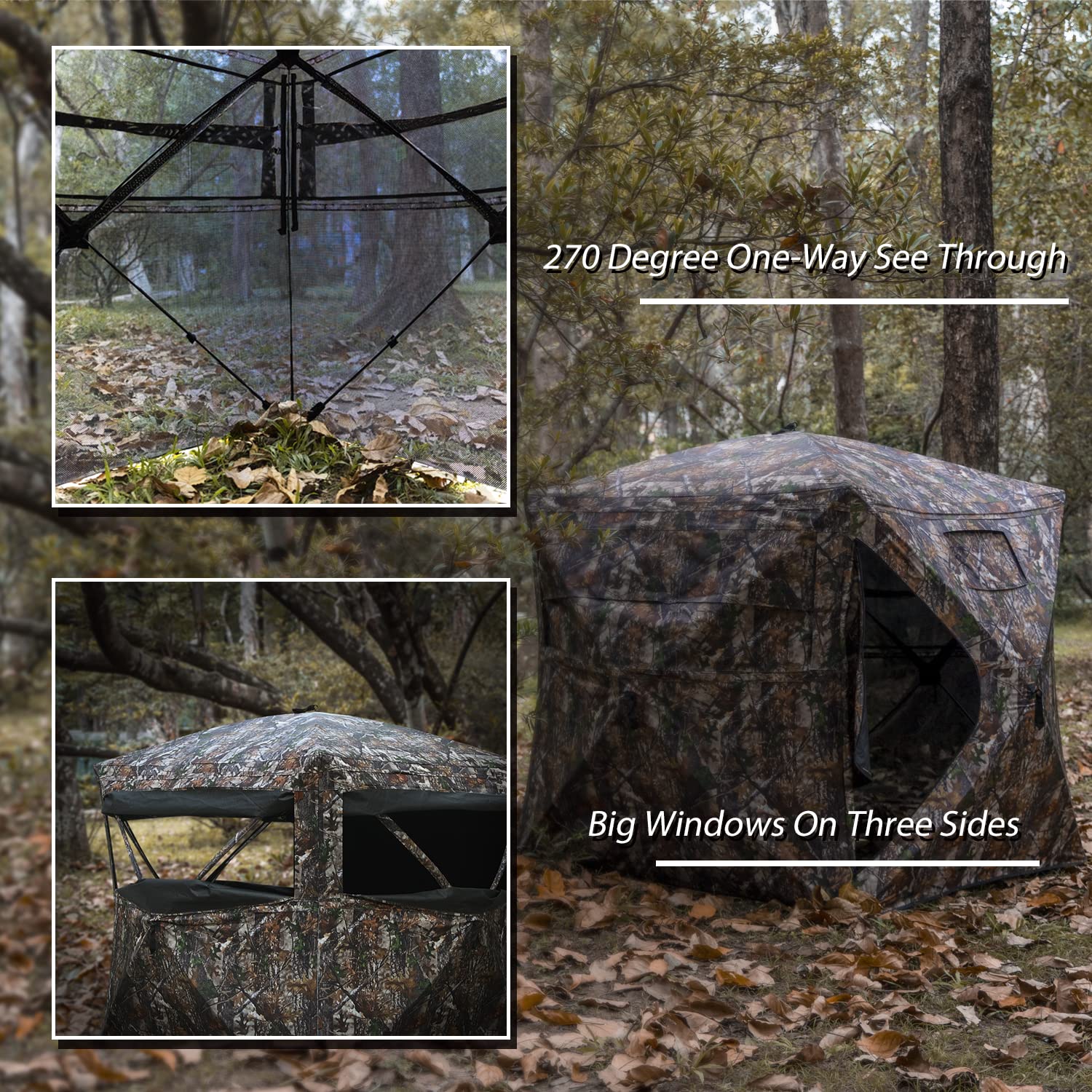 Buy Your Choice Hunting Blind 3 Person 270 Degree See Through Ground