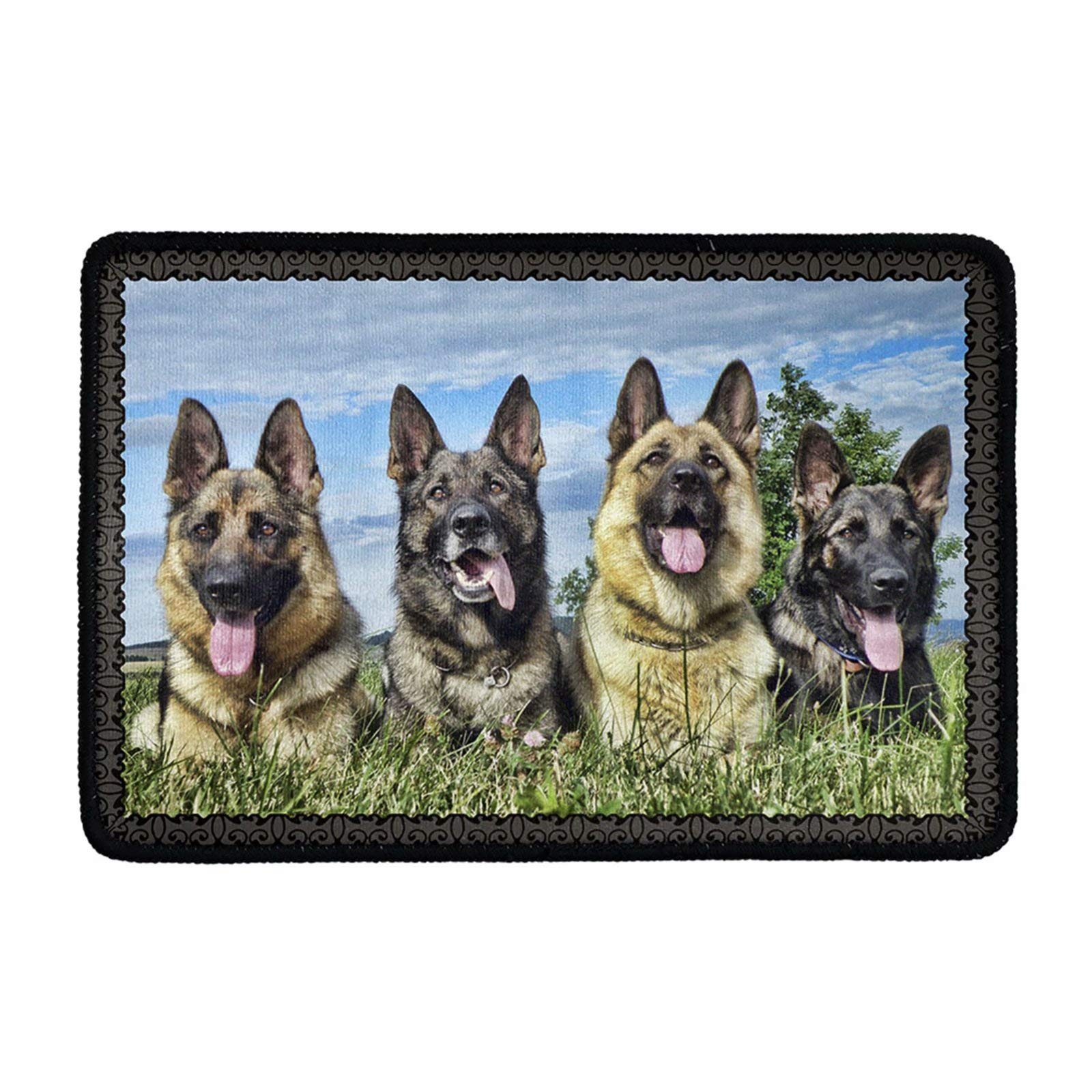 German Shepherd Dog Printed Floor Mats for Entrance Way, Area Rug 23.6 × 15.7 Inches, Doormats Anti-Slip Decorative Holiday Floor Mat for Kitchen, Bathroom, Bedroom, Living Room, Indoor
