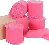 Vista 19 de TONIFUL 4 rollos de cinta de gasa roja - 1 1/2 pulgadas 5.5 yardas de cinta de seda para envolver regalos, bodas, decoración de fiestas, envoltura