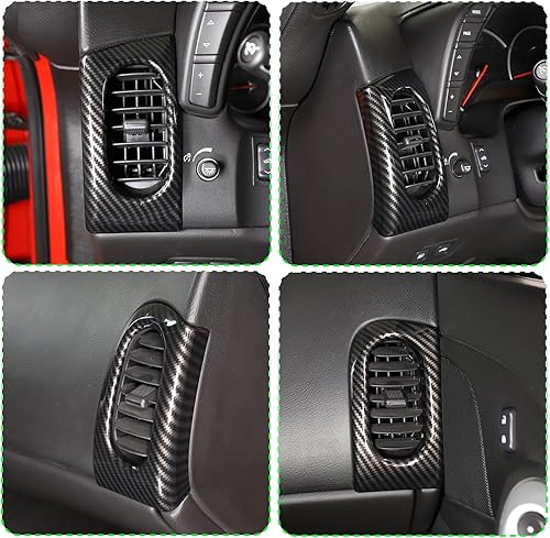 Miniatura 6 de LLKUANG Marco de salida de aire acondicionado para tablero de automóvil compatible con Chevrolet Corvette C6 2005-2013, consola central de ABS,