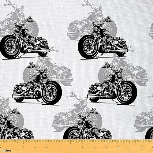 Feelyou The Yard, tela moderna y fresca para tapicería de motocicleta para sillas, temática de deportes extremos, tela decorativa impermeable para