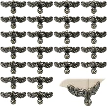 24 PCS Antique Brass Box Legs, Vintage Bronze Wood Case Feet with Decorative Hardware, Corner Protector for Jewelry Box Storage Chests Cabinets, Toolbox Cabinet Legs Bronze