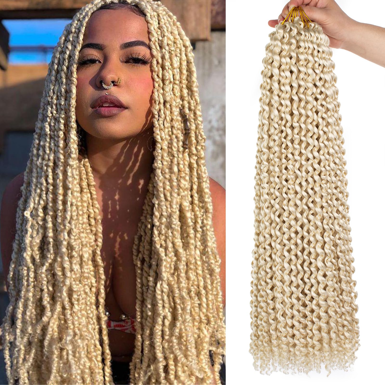 Amazon.com : Leeven 24 Inch Long Water Wave Crochet Hair for