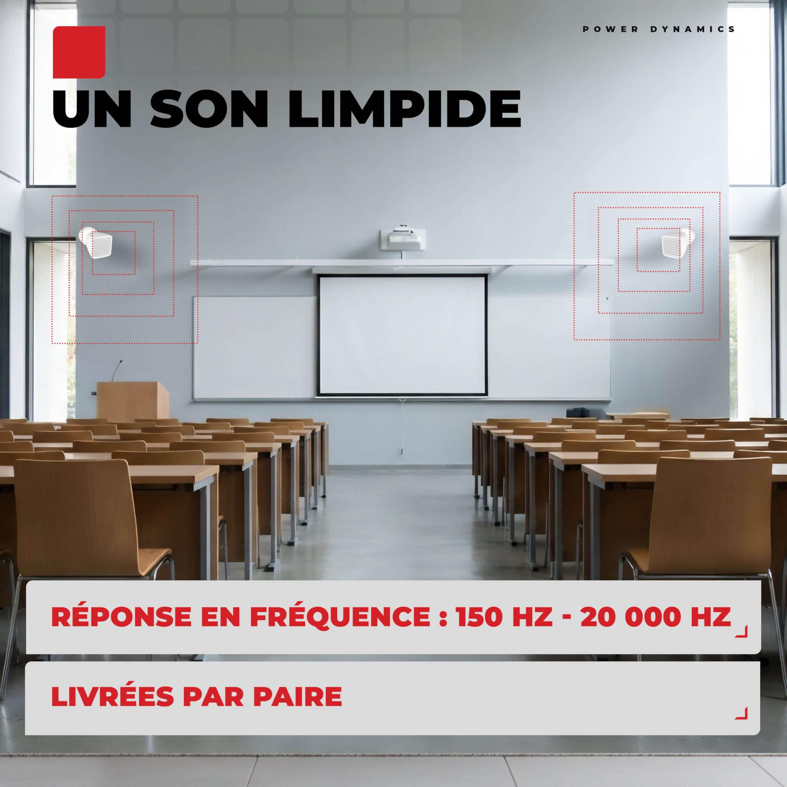 Power Dynamics BSX30W - Paire d'Enceintes murales 100V 30W 2,5″ avec Support orientable - Sonorisation commerces, Bureaux & espaces publics | Blanche