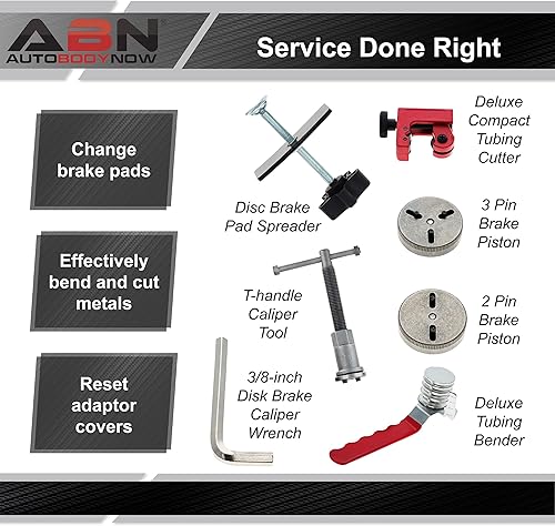 Miniatura 2 de ABN Juego de servicio de freno de disco  Juego de herramientas de compresión universal de pinza de freno de disco de 32 piezas para pistón de