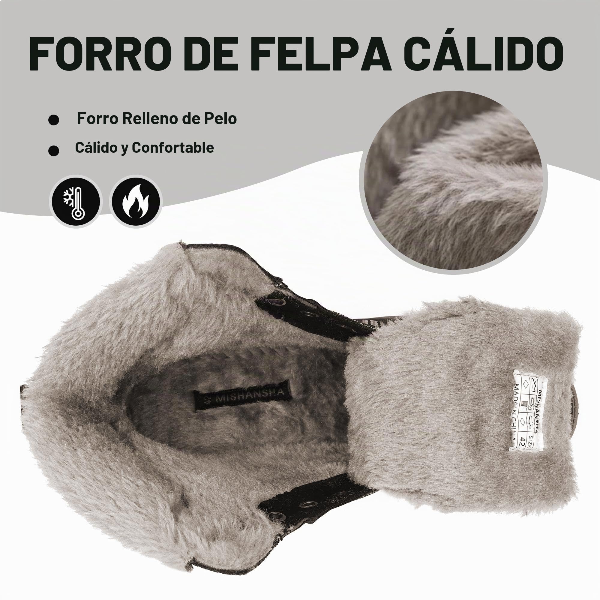 Mishansha Botas de Nieve Hombre Mujer Invierno Marrón clásico Gr.44
