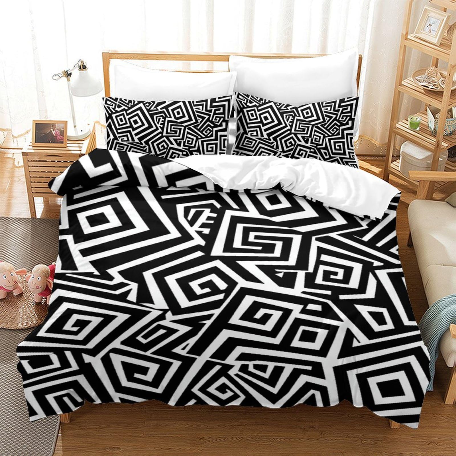 Ensemble de literie microfibre stripes 140x200 3 pièces avec housse de couette single et taies