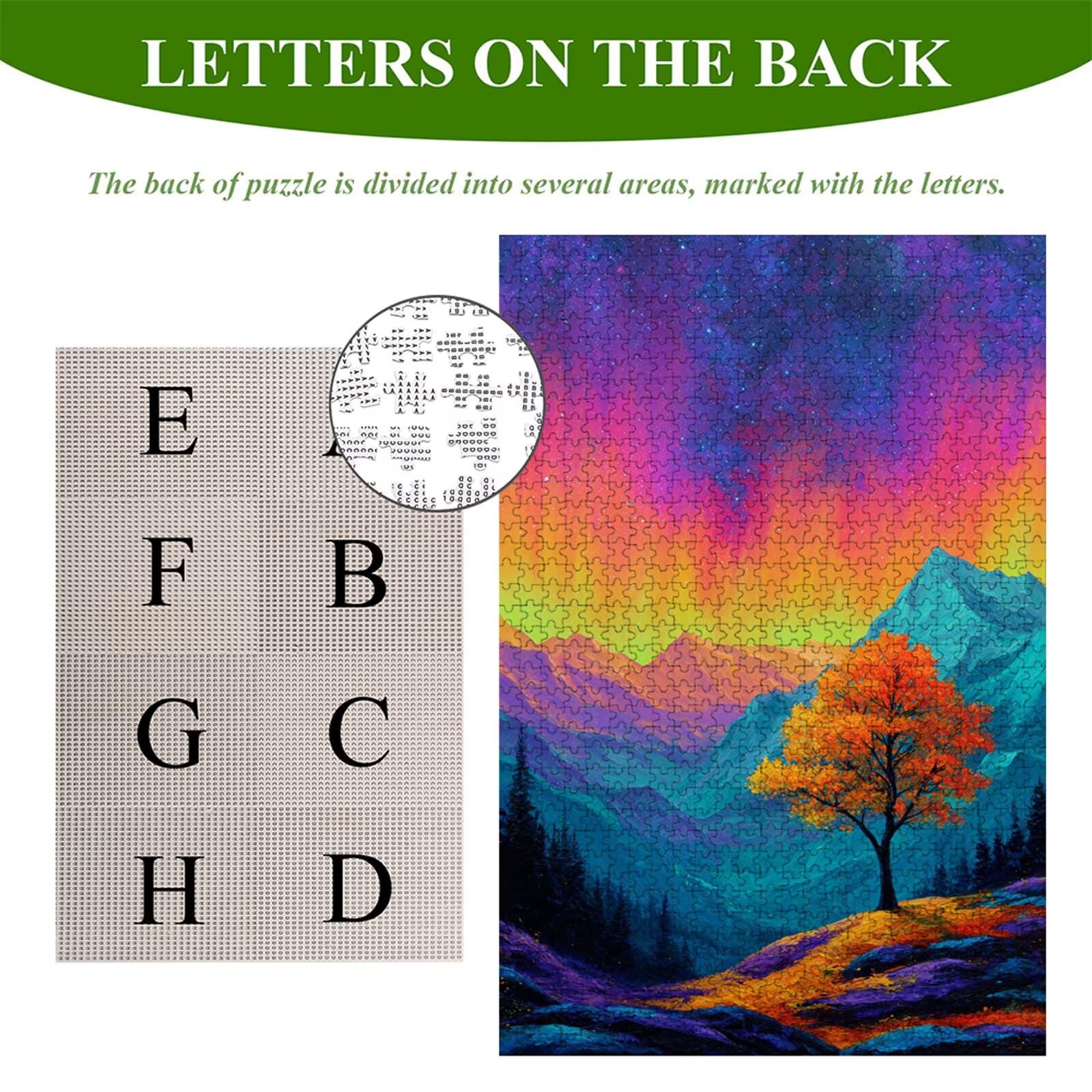 Puzzle 1500 Piezas Adultos Abstracto & Árbol, Rompecabezas con Letras Traseras y Póster, Pasatiempo Antiestrés, Decoración de Pared, Regalo Decorar Mujer Hombre 87 x 57 cm (14 Años +) P3#913