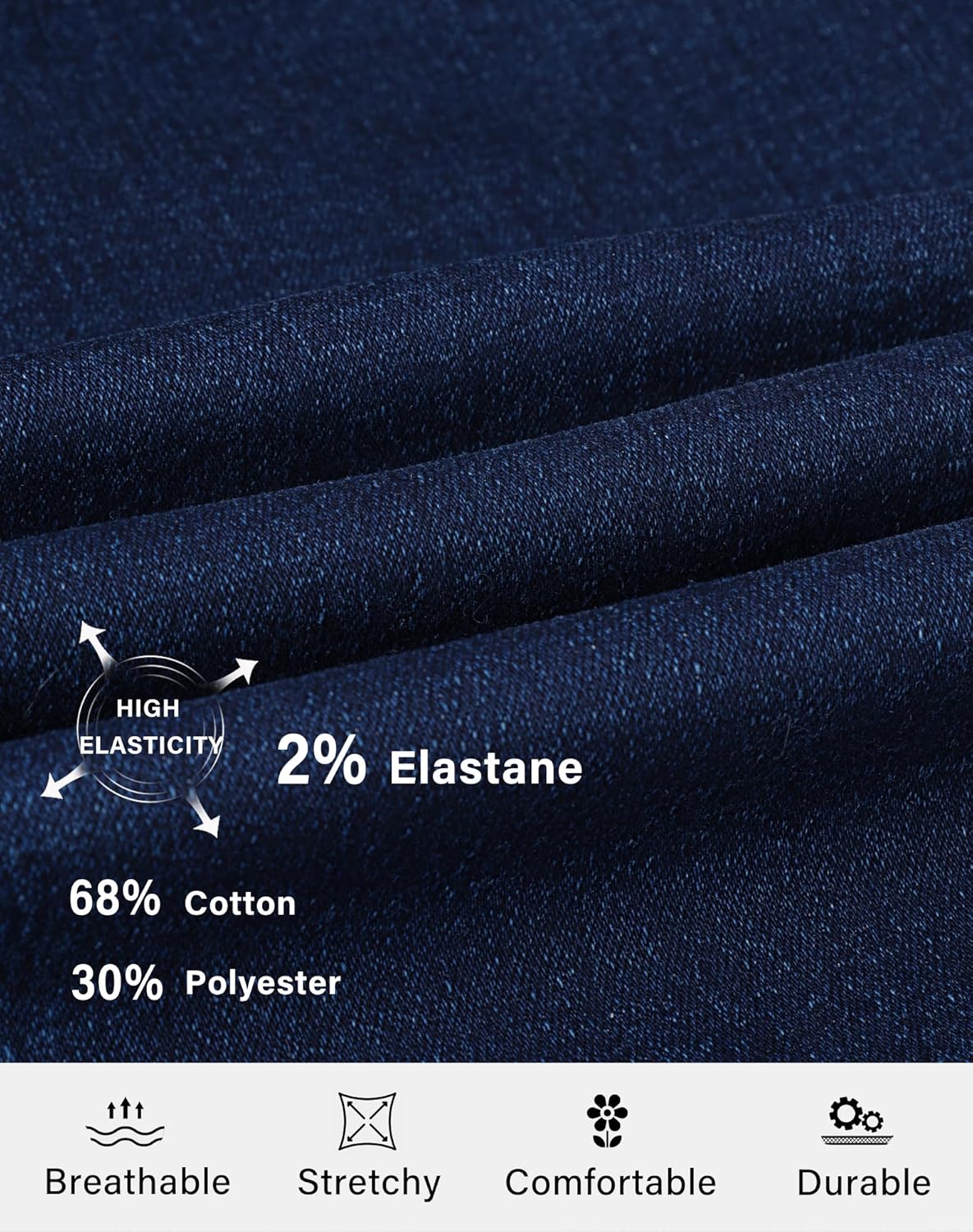 roswear Women’s Wide Leg Jeans Casual High Waisted Stretchy Baggy Loose Long Trouser Jeans