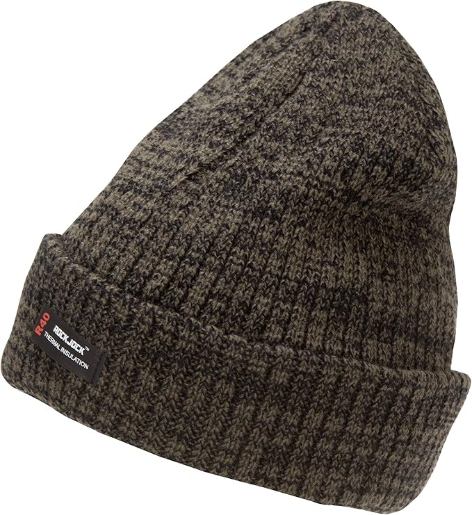 RockJock Mens Thermal Insulation Chunky Knit Beanie (One Size) (Green