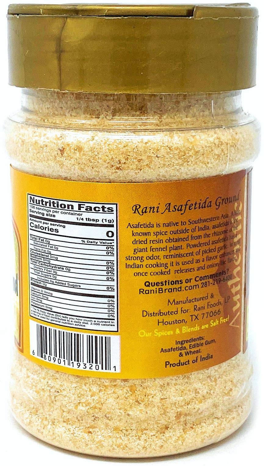 Rani Asafetida (Hing) Ground 3.75oz (106g) PET Jar All Natural Salt