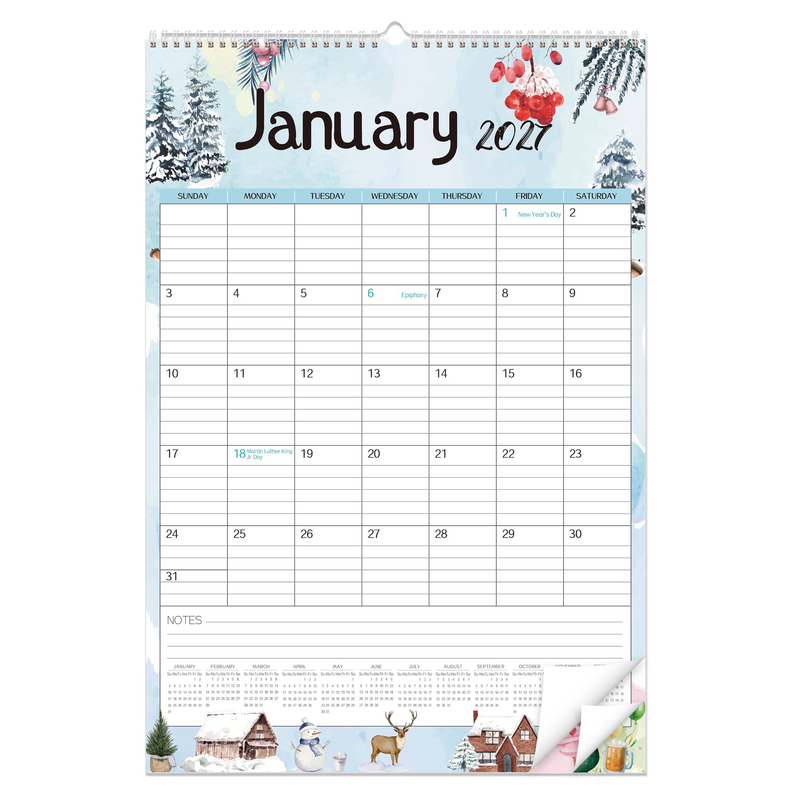 GuassLee Large Wall Calendar 2027-2028, 18 Month, 22"x15"