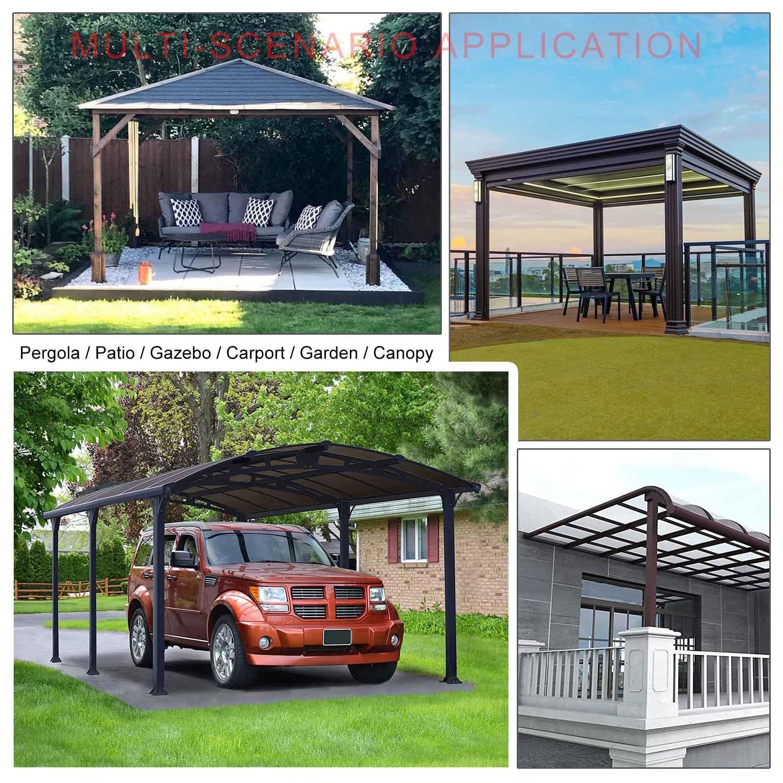 Pannelli Laterali in Telone Grigio Trasparente,Tende in Teloni Impermeabile Trasparenti Chiaro Per Esterni Con Porta a Zip,Tenda Antipioggia in Telo Pvc Per Pergola Patio,W×H-1.9×2.5m(6.2*8.2ft)