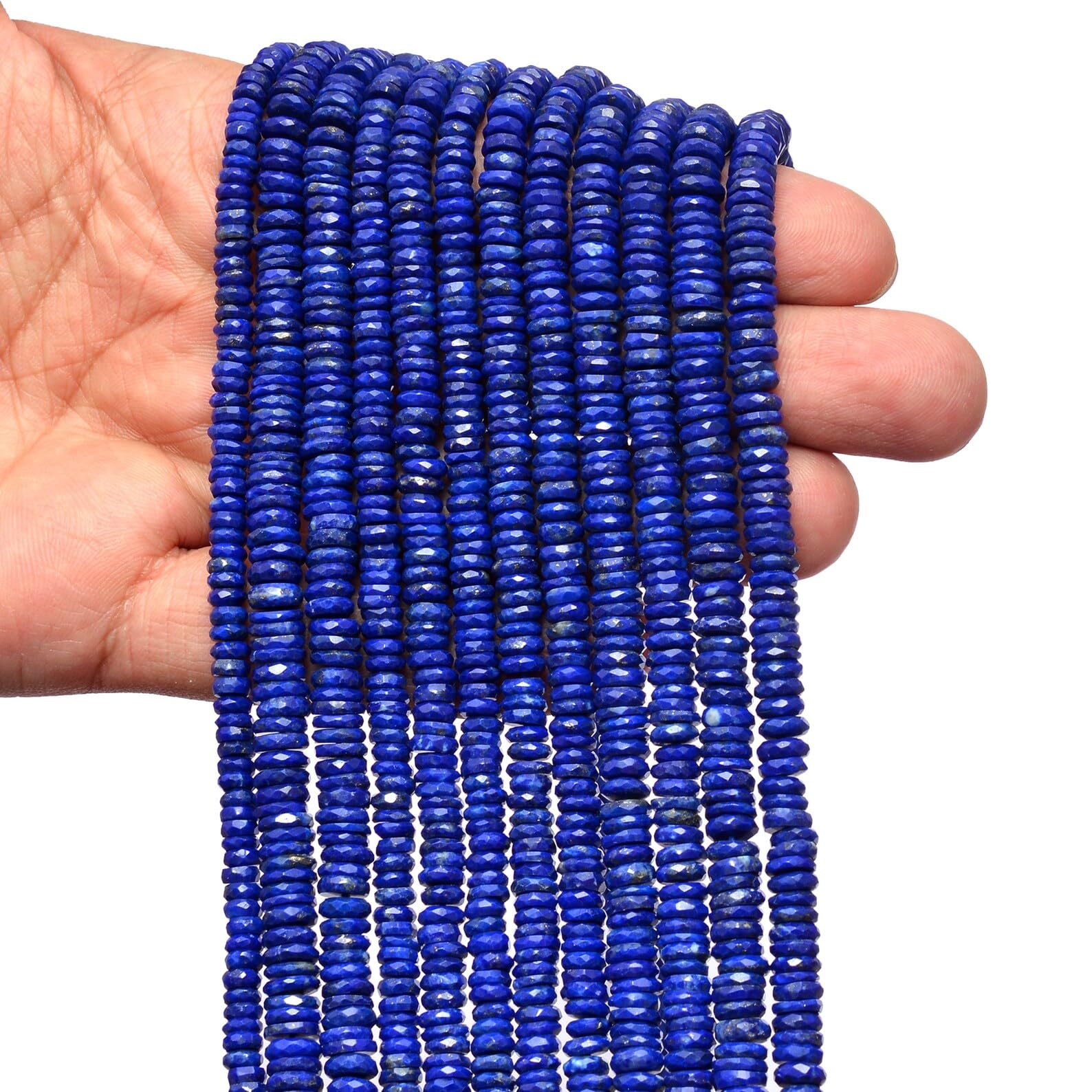 Naturalne koraliki dystansowe Heishi AAA+ Lapis Lazuli 5-6 mm, niebieskie kamienie szlachetne, moneta, opona, koraliki, 33 cm, do produkcji biżuterii, bransoletek i naszyjników