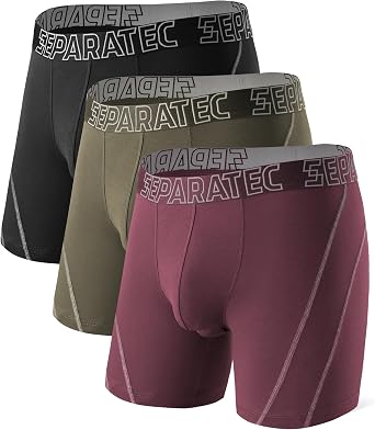 Separatec Mens Underwear Dual Pouch Boxer Briefs Moisture Wicking Bamboo Rayon Breathable Cooling Underwear Multipack