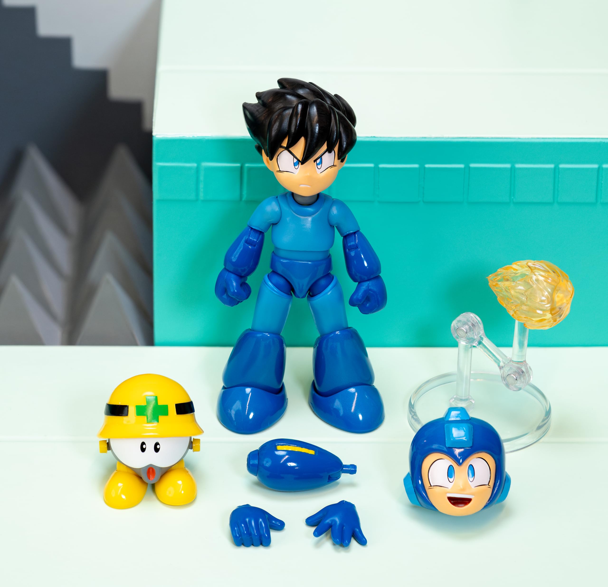 Mega Man Wave 3 Figura de acción de Mega Man con figura de metal Neo, escala de lujo 1:12, 6 pulgadas de alto, totalmente articulada, embalaje de coleccionista