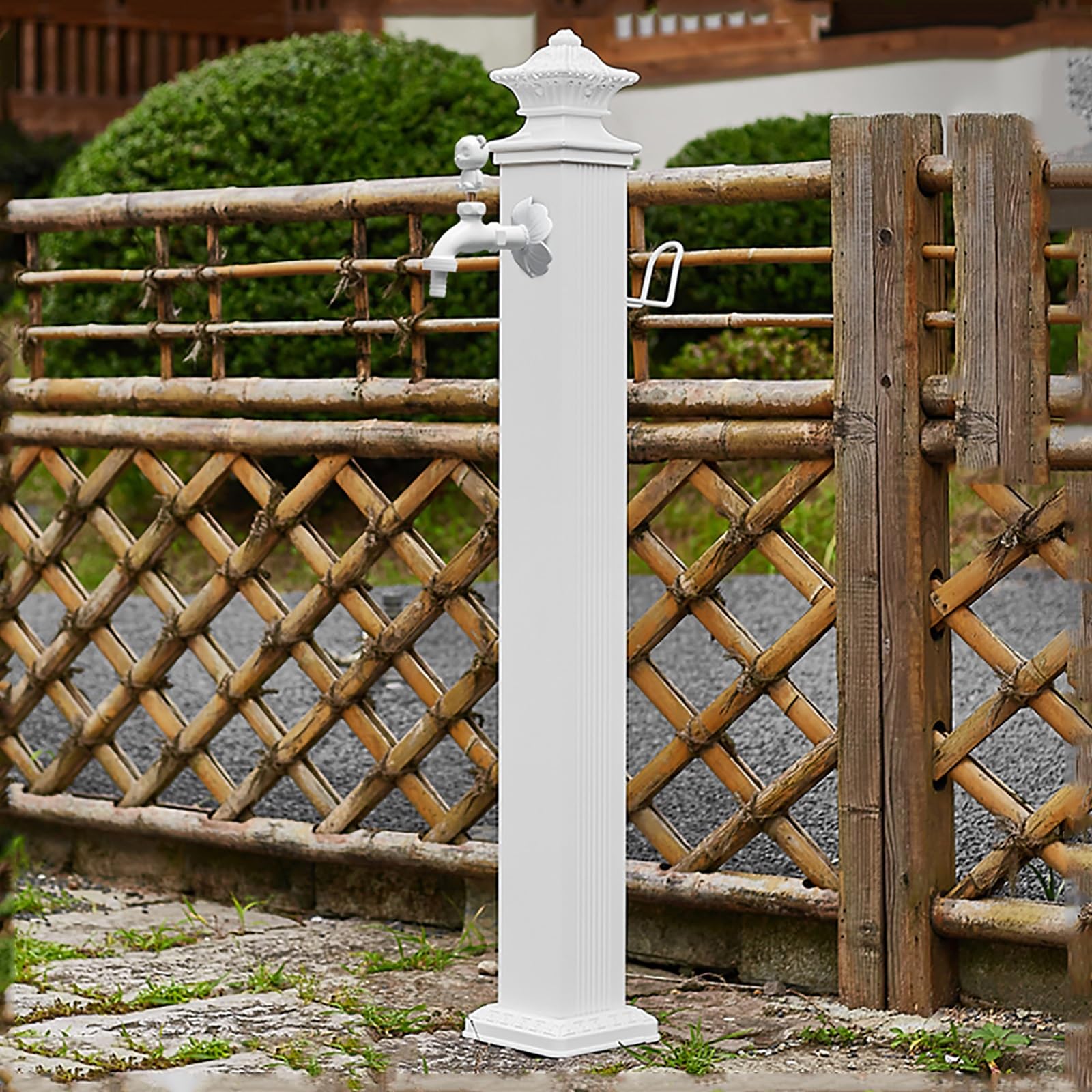 XDLEDMKIZ Water Spigot,Vertical Garden Water Column Outdoor Taps for Freeze Proof Faucet Spigot and Hose Bib with Freestanding Stand