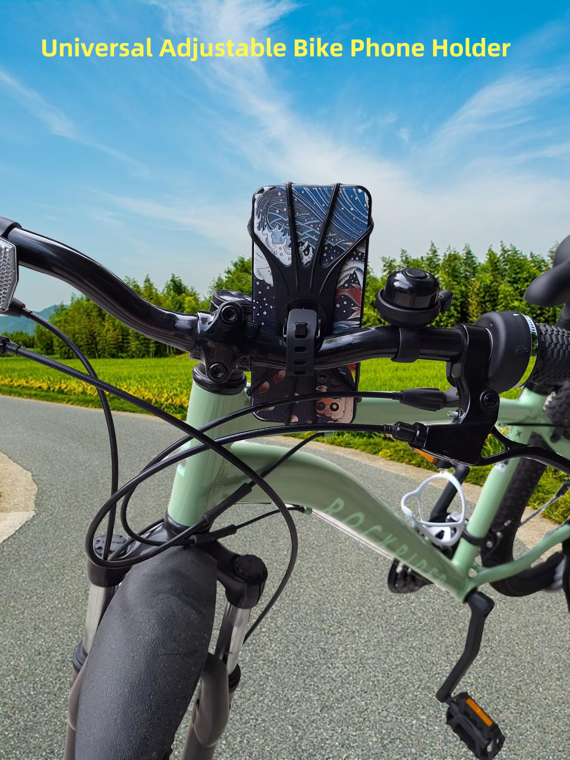 YTEP-46 Bike Phone Mount 360° Rotatable Universal Bicycle Motorcycle Scooter Bike Accessories Handlebar Phone Clip Bike Phone Holder For Any Smartphones Between 3 5 And 7 0 Inches