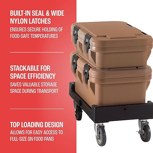 Miniatura 41 de Cambro Transportador aislado de bandeja de alimentos – Caja caliente de 6 pulgadas de profundidad y calentador de alimentos para catering