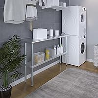 Vista 42 de Mesa de trabajo de acero inoxidable, mesa de metal