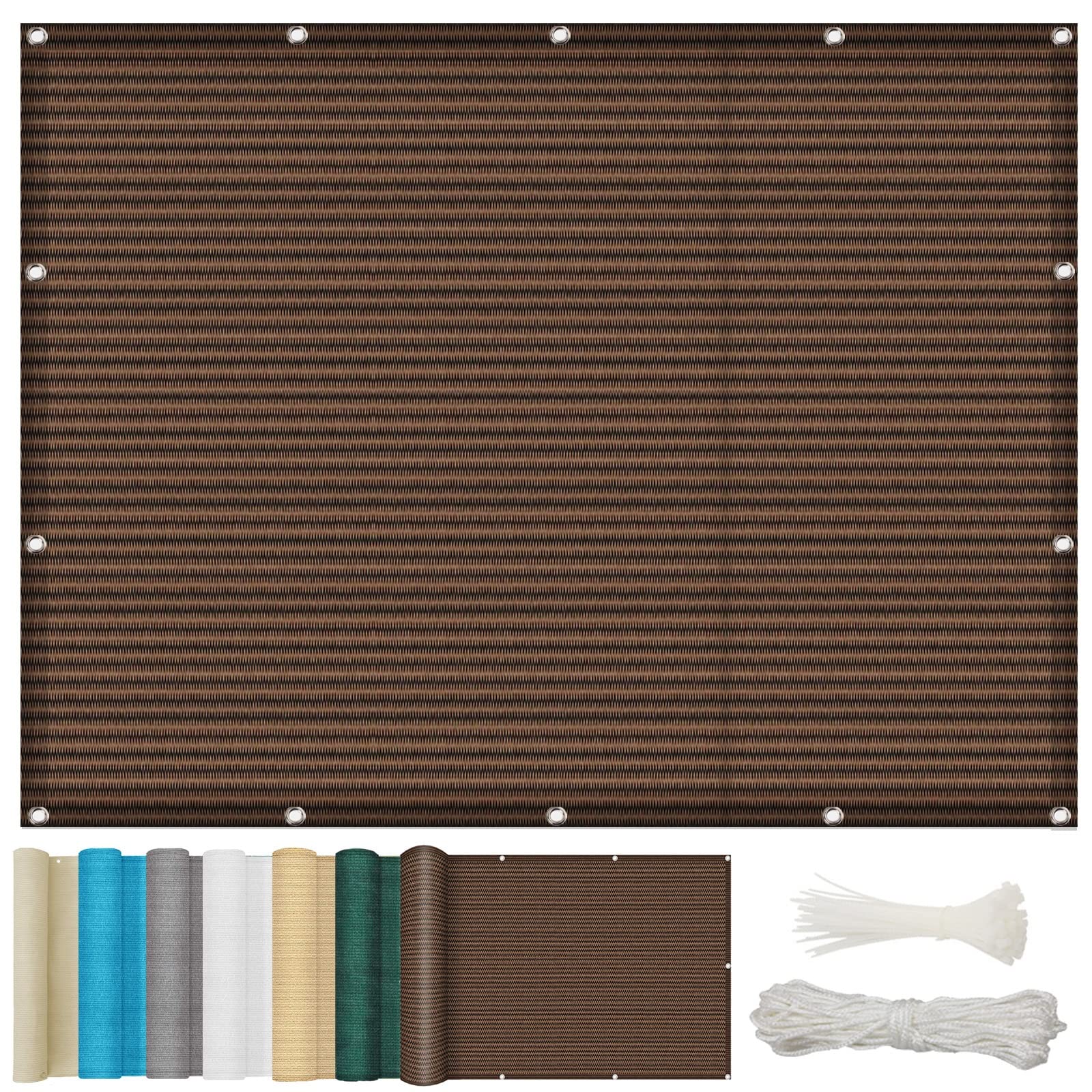Sun Shade Sail 3.6 x 4.5 m Pergola Covers, Shade Netting, Outdoor Pergola Awnings anti-peeping, windproof, anti-ultraviolet for Garden Beach Patio, Brown — image 1