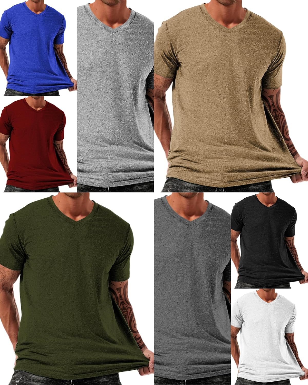 MARSVOVO Trendy Summer Mens Casual Shirts V Neck Breathable Novelty Shirt Streetwear Graphic Tees - Image 5