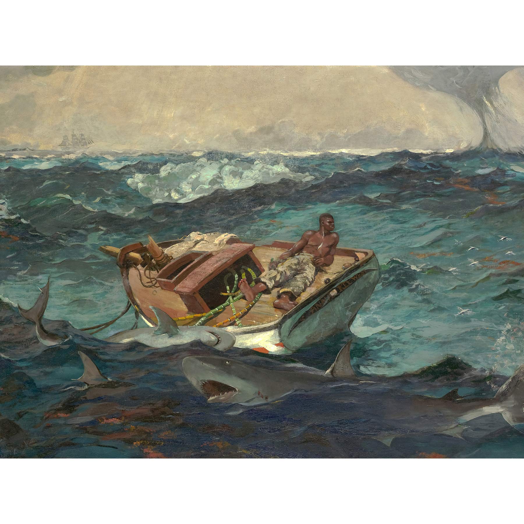 Artery8 Homer The Gulf Stream Painting Premium Wall Art Canvas Print 18X24 Inch