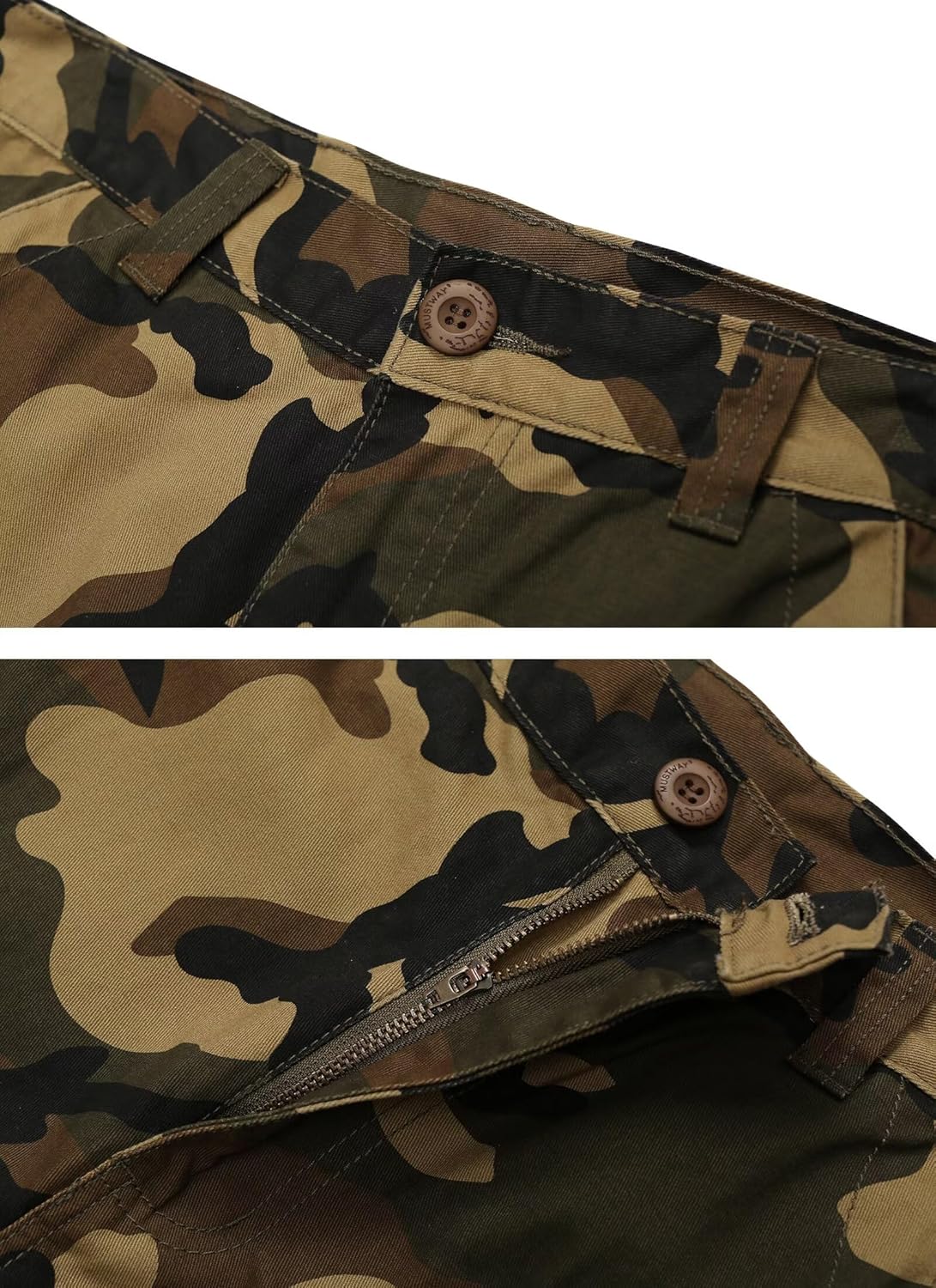 Cargo Short for Men Relaxed Fit Camo Outdoor Hiking Work Cotton Casual Shorts with 9 Pockets No Belt - Image 3