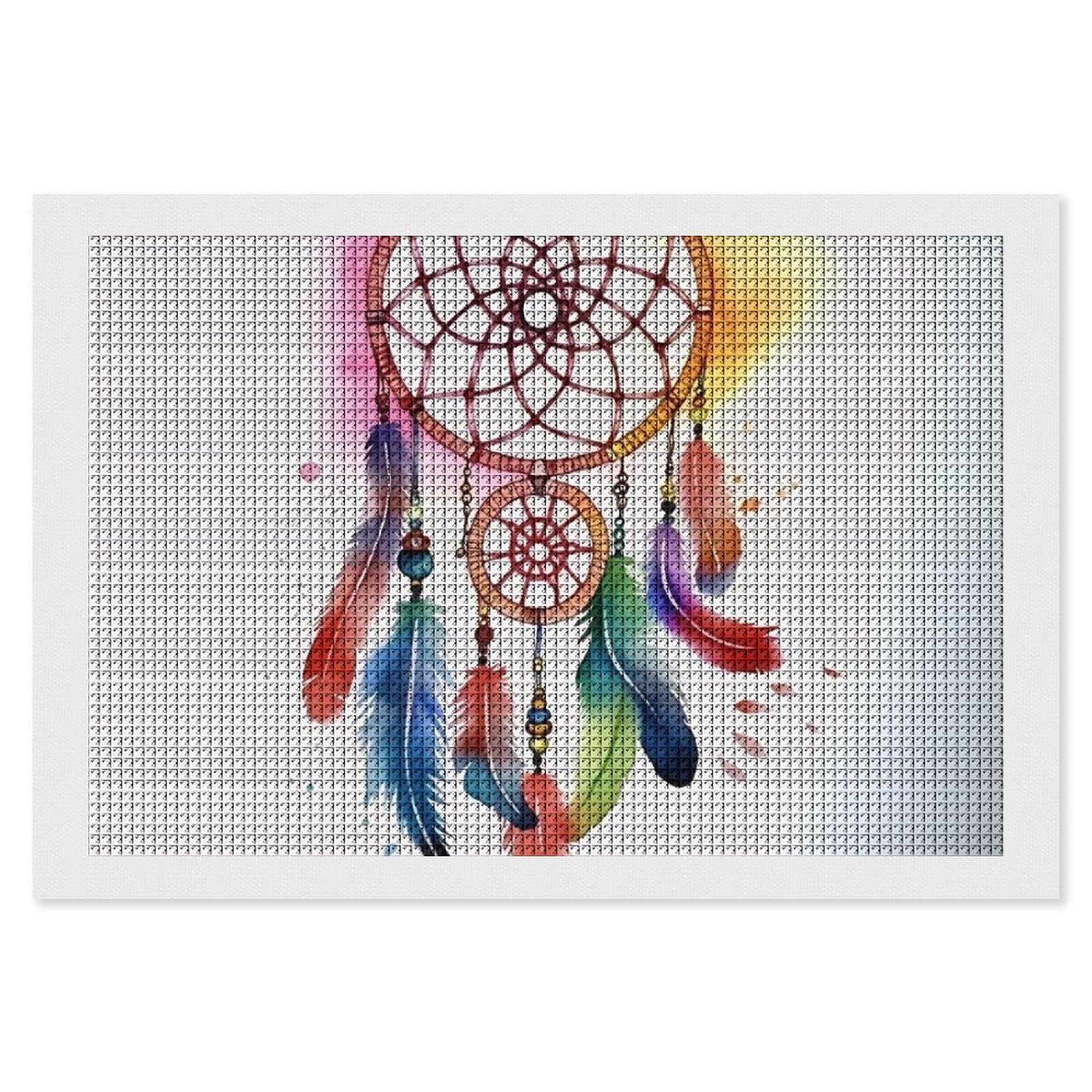 Watercolor Dream Catcher Diamond Art Kits for Adults, DIY 5D Diamonds Painting Kits for Beginner, Round Full Drill Diamond Dots Painting, 8"x12" Diamonds Pictures Gem Art and Crafts Wall Decor