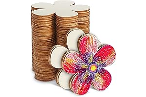 Set of 50 Blank Wood Flower Cutouts for Crafting and DIY Projects