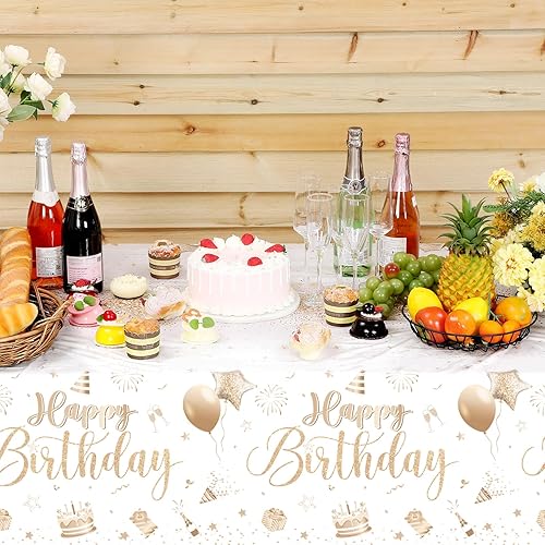 Miniatura 4 de Tudomro 3 manteles rectangulares de plástico para decoración de fiesta de cumpleaños, para mujeres y hombres, suministros de fiesta de baby shower,