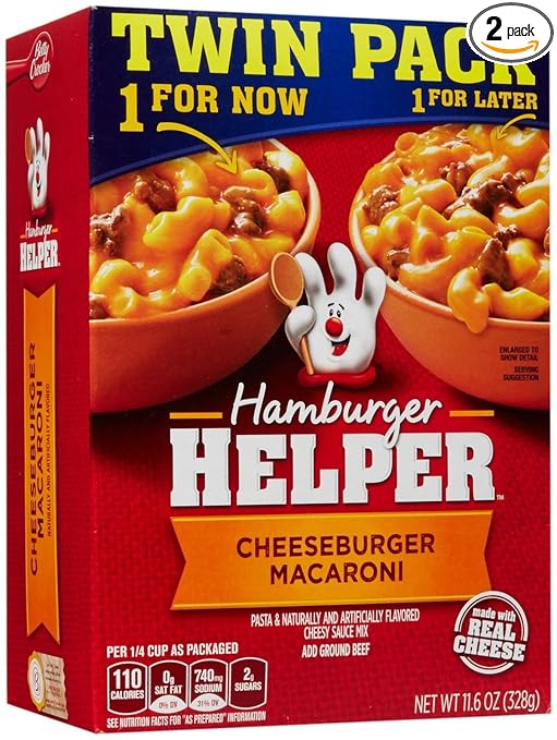 Hamburger Helper Pasta Dinner Kit, Twin Pack - Cheeseburger Macaroni - 11.6 oz