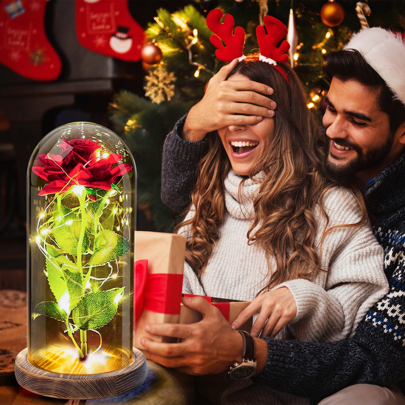 Rosa Eterna Rossa,Regalo Natale Donna,Regali per Moglie,Fidanzata, Madre, Sorella, Cognata, Migliore Amica, Suocera e Amica, Compleanno, Matrimonio,San Valentino Idee Regalo Natale