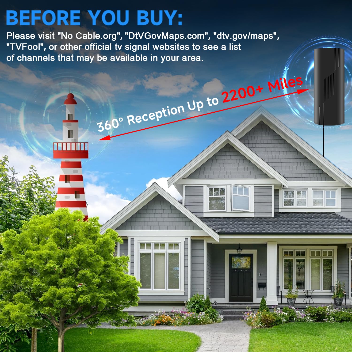 600+ Miles Digital HD Indoor TV Antenna for Smart TV, 32???????????????